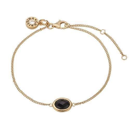 Image of Black Onyx forgyldt sterling sølv Christina forgyldte sølv armbånd smykke fra Christina Collect